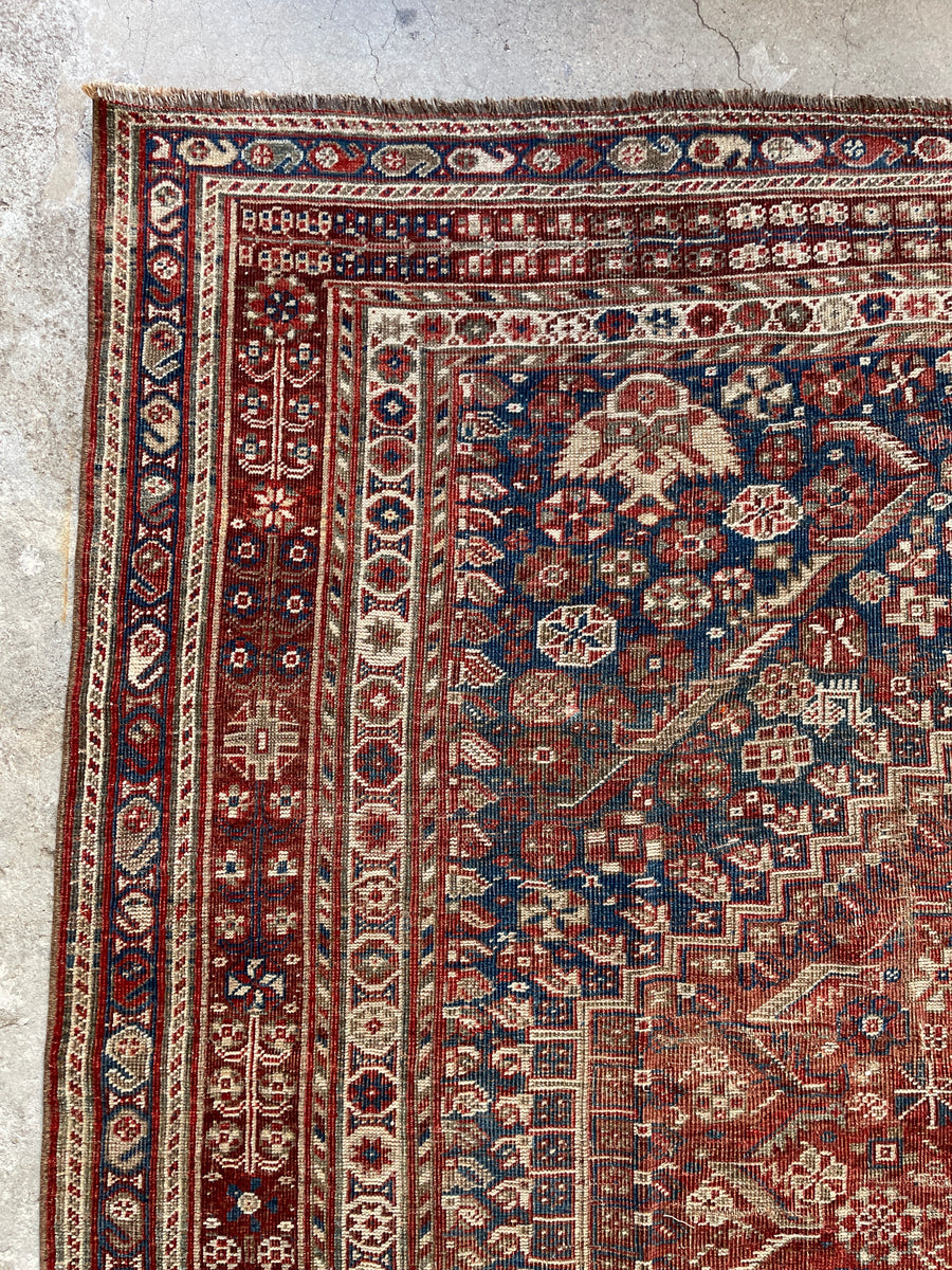7'1 x 9'9 Antique Persian Khamseh Rug #2912