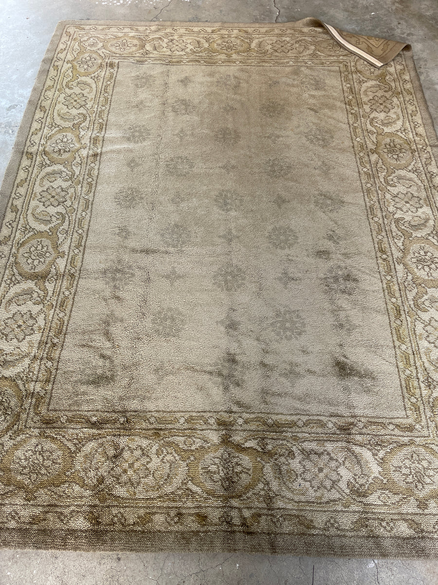 3x4 Vintage Distressed Oushak Square Rug / ONH item 8375