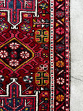 Narrow Skinny Persian Vintage Runner / 2’2 x 10’3 Gharajeh Heriz Runner #3638