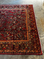 9x11 Vintage Persian Rug / Antique Full Pile Sarouk Rug #3609