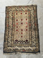 4x5 Vintage rug / 3’7 x 5’2 Antique Caucasian Rug #1650