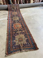 Skinny Narrow Persian Runner / 2’8 x 10’10 Heriz Runner #3662