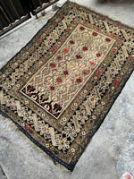 4x5 Vintage rug / 3’7 x 5’2 Antique Caucasian Rug #1650