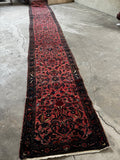 Skinny Long Vintage Runner / Rug Runner / Long Vintage Runner / 2’10 x 18’8 Rose Pink Persian Runner #3673