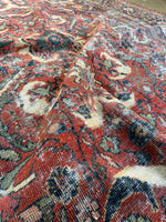 Worn Persian Rug / Antique Persian Mahal 10'2 x 13'5 Rug #3498-B