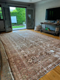 10x14 Antique Worn Persian Mahal Rug #3369