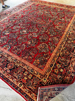 9x11 Vintage Persian Rug / Antique Full Pile Sarouk Rug #3609