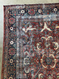 Worn Persian Rug / Antique Persian Mahal 10'2 x 13'5 Rug #3498-B