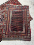 Small Worn Persian Rug / 3'4 x 4'8 Antique Afshar Rug #3595