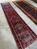 Narrow Skinny Persian Vintage Runner / 2’2 x 10’3 Gharajeh Heriz Runner #3638