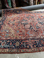 9x11 Antique Persian Heriz Rug with Marigold Yellow #3663