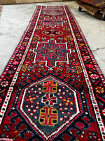 Narrow Skinny Persian Vintage Runner / 2’2 x 10’3 Gharajeh Heriz Runner #3638