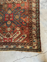 5x8 Antique Worn Eagle Kazak Rug #1248-B