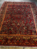 9x11 Vintage Persian Rug / Antique Full Pile Sarouk Rug #3609