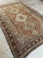 Antique Neutral Persian Rug / 5'5 x 8'3 Rug #3566