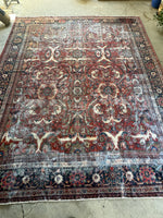 Worn Persian Rug / Antique Persian Mahal 10'2 x 13'5 Rug #3498-B