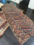 Worn Antique Runner / 3'3 x 8'10 Tribal Antique Caucasian Runner #2999ML