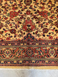 Large Antique Persian Rug / 9’9 x 12’8 Ivory Mahal Rug #4042