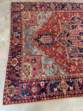 8x11 Persian Heriz Rug with French Blue #3439