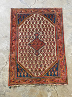 Small Persian Rug / 3'6 x 4'11 Antique Persian #3383