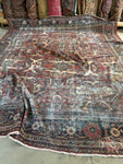 Worn Persian Rug / Antique Persian Mahal 10'2 x 13'5 Rug #3498-B