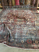 Worn Persian Rug / Antique Persian Mahal 10'2 x 13'5 Rug #3498-B