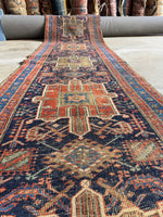 Skinny Narrow Persian Runner / 2’8 x 10’10 Heriz Runner #3662