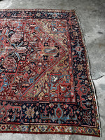 9x11 Antique Persian Heriz Rug with Marigold Yellow #3663