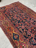 Persian Bidjar Rug with Rust and Marigold Yellow / 3'10 x 6'5 Rug #3411ML