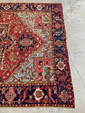 8x11 Persian Heriz Rug with French Blue #3439