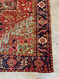 8x11 Persian Heriz Rug with French Blue