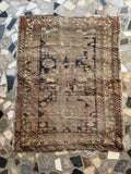 3x5 Worn Rug / Antique Tribal Caucasian Rug #3498