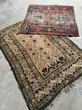 4x5 Vintage rug / 3’7 x 5’2 Antique Caucasian Rug #1650