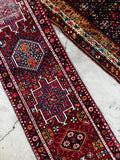 Narrow Skinny Persian Vintage Runner / 2’2 x 10’3 Gharajeh Heriz Runner #3638