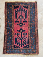 Small Persian Malayer Rug / 2’7 x 4’ Antique Rug #3769