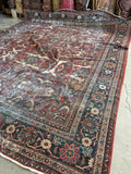 Worn Persian Rug / Antique Persian Mahal 10'2 x 13'5 Rug #3498-B