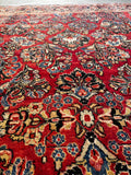 9x11 Vintage Persian Rug / Antique Full Pile Sarouk Rug #3609