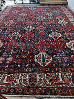 Palatial Oversize Persian Rug Garden Design / 14’5 x 19’ Antique Bakhtiari rug #3605