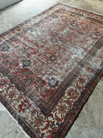 Worn Persian Rug / Distressed Antique 8’5 x 11’8 Mahal Rug #3612