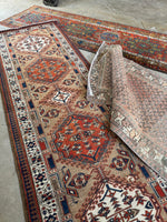 Vintage Hallway Runner / Vintage Kitchen Runner / Camel Hair Persian Bidjar Runner 3'1 x 10'5 Rug #3499