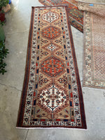 Vintage Hallway Runner / Vintage Kitchen Runner / Camel Hair Persian Bidjar Runner 3'1 x 10'5 Rug #3499