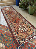 Vintage Hallway Runner / Vintage Kitchen Runner / Camel Hair Persian Bidjar Runner 3'1 x 10'5 Rug #3499