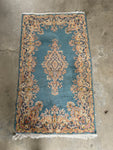 French Blue Persian Kerman Rug / 3x5 Vintage Rug
