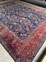 11x15 Navy Blue Persian Mohajeran Sarouk Rug #3347