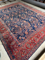 11x15 Navy Blue Persian Mohajeran Sarouk Rug #3347