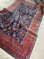 11x15 Navy Blue Persian Mohajeran Sarouk Rug #3347