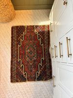 Small Antique Persian Scatter Rug / Antique Mazlaghan 2'7 x 3'6 Rug #3824
