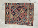 Antique Kurdish Persian Saddle Bag Face / 2' x 2'6 Persian Bag Face #3462