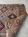 Antique Kurdish Persian Saddle Bag Face / 2' x 2'6 Persian Bag Face #3462