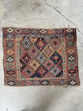 Antique Kurdish Persian Saddle Bag Face / 2' x 2'6 Persian Bag Face #3462